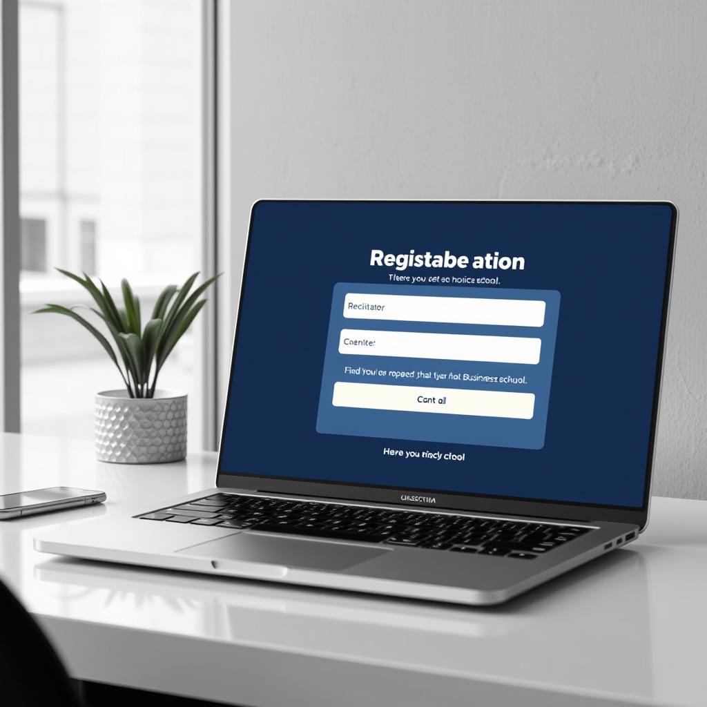 Online registration completion screen