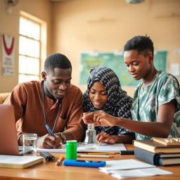 Students working on business ideas